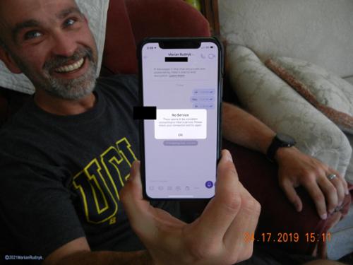 Shortly after the MIB/MIP left, both our cell phones went down. We returned back to my house where Marko "proudly" showed off how his phone stopped working. It was several hours before service returned. We had successfully outed this MIB/MIP - but at what cost...

(c)2019MarianRudnyk
