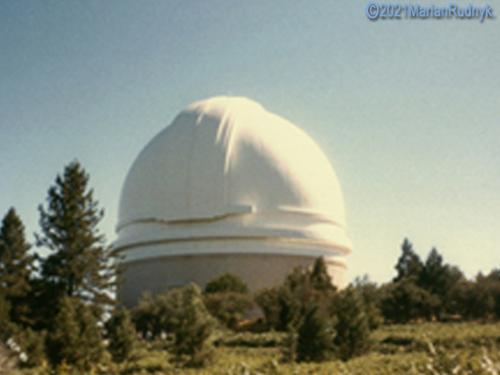 While other astronomers slept, I got by on little sleep & was usually up during both the evening observing runs, & during the day. I snapped this nice daytime view of the Palomar Observatory 200" telescope prior to one of my asteroid hunting runs in 1987.
 
(c)1987/2021MarianRudnyk.