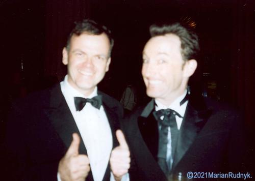 Here I am on the red carpet in 2004 with voice acting legend & voice of SpongeBob, Tom Kenny. We became friends when he found out I used to work at NASA - turns out he's a huge space buff!

(c)2004MarianRudnyk